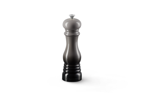 Le Creuset 21cm Flint Pepper Mill with adjustable ceramic grinder, durable ABS plastic – available at Keans Claremorris.