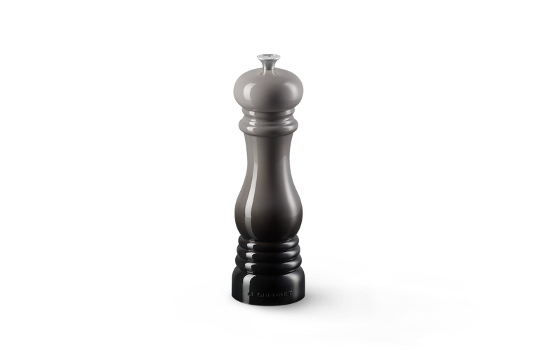 Le Creuset 21cm Flint Pepper Mill with adjustable ceramic grinder, durable ABS plastic – available at Keans Claremorris.