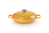 Le Creuset 26cm Nectar shallow cast iron casserole, enamelled, oven-safe, heat-resistant knob, Keans Claremorris.