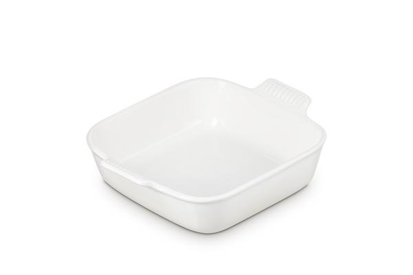 Le Creuset 23cm Heritage Square Dish in Meringue, durable glazed stoneware, 2.8L capacity, from Keans Claremorris.