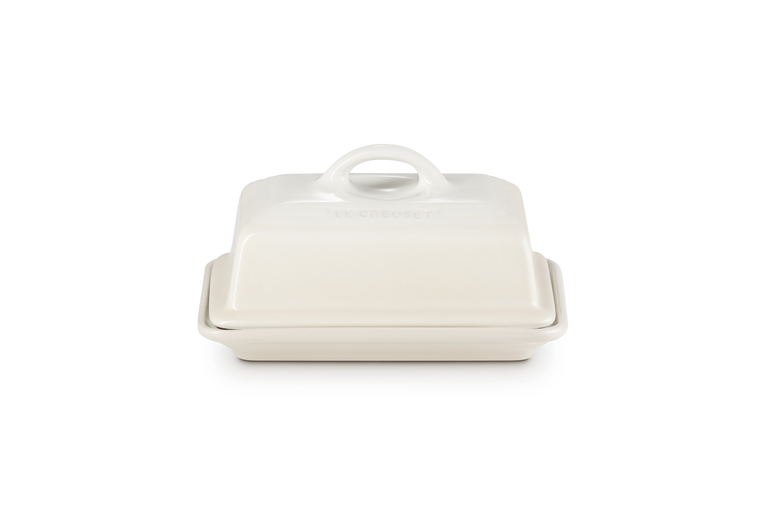 Le Creuset Meringue Butter Dish, durable glazed stoneware, fridge to microwave safe, scratch-resistant, Keans Claremorris.
