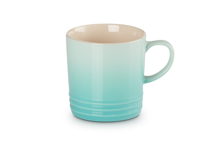 Le Creuset Stoneware Mug 0.35L in Cool Mint, durable, heat-retentive, scratch-resistant glaze – available at Keans