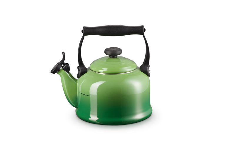Le Creuset 2.1L Bamboo Green Traditional Stovetop Kettle with whistle, ergonomic handle, enamelled steel – Keans Claremorris
