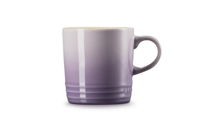 Le Creuset Stoneware Mug in Bluebell Purple, durable and vibrant, available at Keans Claremorris.