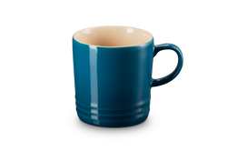 Le Creuset 350ml Deep Teal stoneware mug, durable, heat-retentive, scratch-resistant glaze – available at Keans Claremorris.
