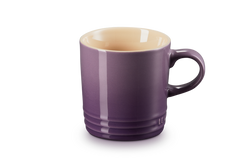 Le Creuset 350ml Ultra Violet stoneware mug, durable, heat-retentive, scratch-resistant glaze – available at Keans