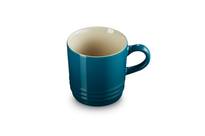 Le Creuset Stoneware Cappuccino Mug 200ml in Deep Teal – Durable, stylish coffee cup | Keans Claremorris