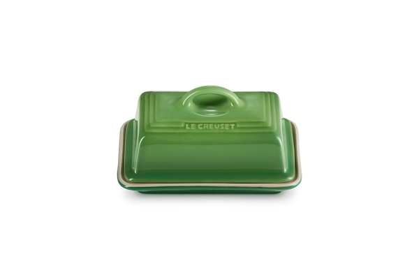 Le Creuset Butter Dish Bamboo, durable glazed stoneware, microwave & freezer safe, scratch-resistant, from Keans Claremorris.