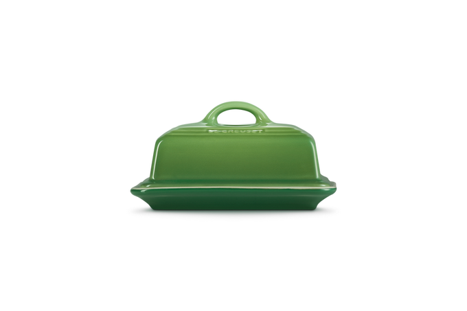 Le Creuset Butter Dish with Bamboo Lid, durable ceramic, stylish kitchen storage – available at Keans Claremorris