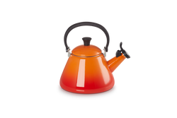 Le Creuset Kone 1.6L Volcanic stovetop kettle with foldable handle, enamelled carbon steel, whistle alert – Keans Claremorris