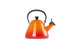 Le Creuset Kone Kettle 1.6L Volcanic red enamel, durable stovetop kettle – available at Keans Claremorris.