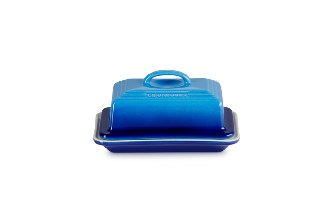 Le Creuset Azure Butter Dish, durable glazed stoneware, thermoresistant, scratch-resistant, dishwasher safe – Keans