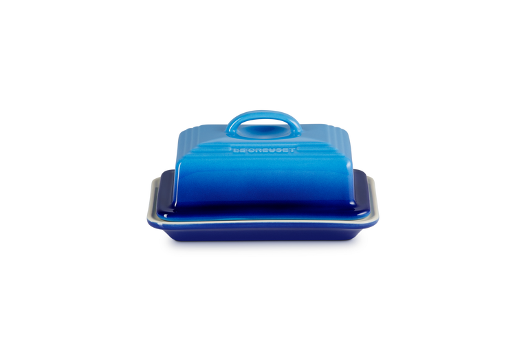 Le Creuset Azure Butter Dish, durable glazed stoneware, thermoresistant, scratch-resistant, dishwasher safe – Keans