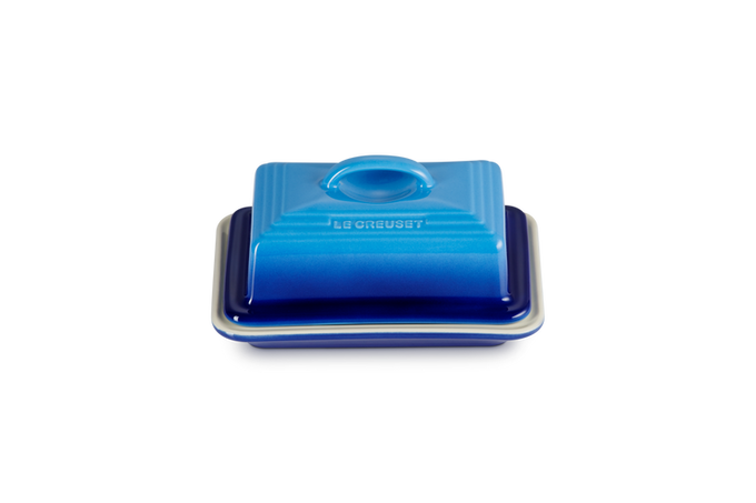 Le Creuset Butter Dish in Azure blue, durable stoneware, stylish kitchen accessory - Keans Claremorris