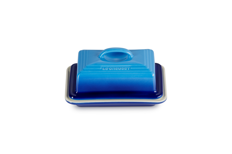 Le Creuset Butter Dish in Azure blue, durable stoneware, stylish kitchen accessory - Keans Claremorris