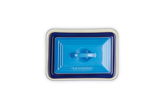 Le Creuset Butter Dish in Azure blue, durable stoneware, stylish kitchen accessory - Keans Claremorris