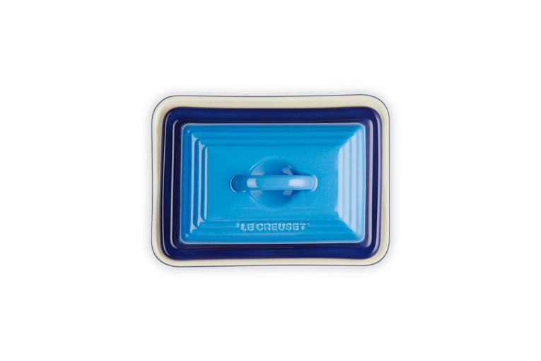Le Creuset Butter Dish in Azure blue, durable stoneware, stylish kitchen accessory - Keans Claremorris