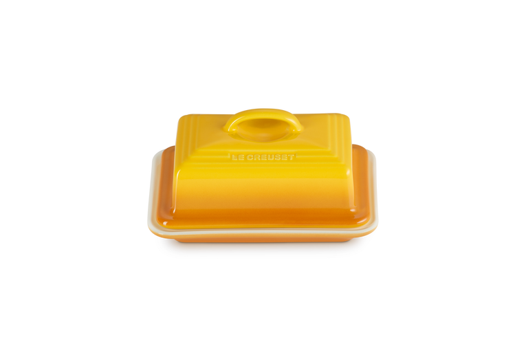 Le Creuset Butter Dish in Nectar color, durable stoneware, stylish kitchen accessory - available at Keans Claremorris.