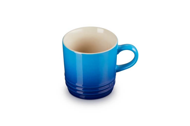 Le Creuset Stoneware Cappuccino Mug 200ml in Azure blue – durable, stylish coffee cup | Keans Claremorris