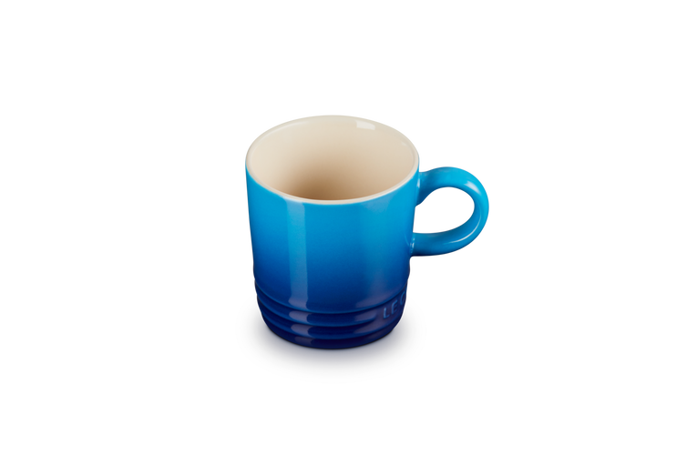 Le Creuset Stoneware Espresso Mug 100ml in Azure blue, durable ceramic, available at Keans Claremorris