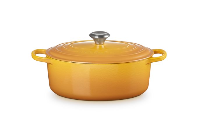 Le Creuset Oval Casserole 27cm in Nectar, enamelled cast iron, oven to table, heat-resistant knob, Keans Claremorris.