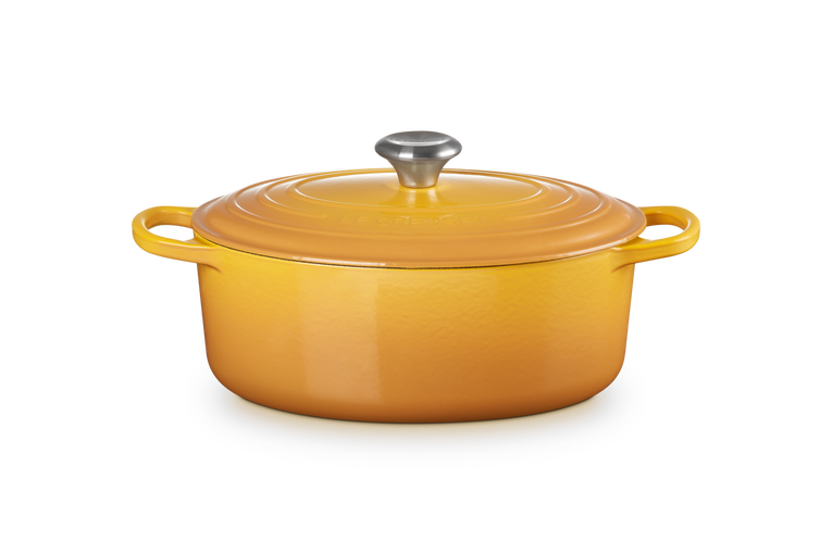 Le Creuset Oval Casserole 27cm in Nectar, enamelled cast iron, oven to table, heat-resistant knob, Keans Claremorris.