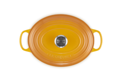 Le Creuset Oval Casserole 27cm in Nectar orange, durable cast iron cookware - Keans Claremorris