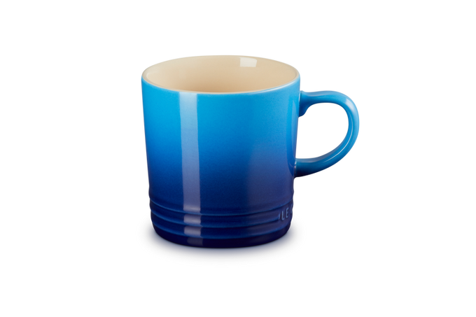 Le Creuset 350ml Azure Blue stoneware mug, durable, heat-retentive, scratch-resistant, perfect for tea or coffee – Keans