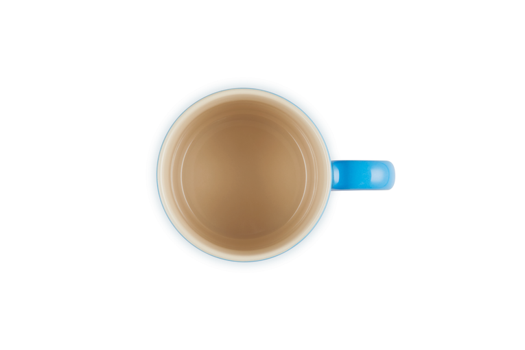 Le Creuset 350ml Azure Blue Stoneware Mug, durable and stylish, available at Keans Claremorris.