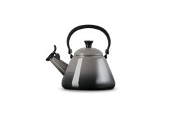 Le Creuset Kone Kettle 1.6L Flint, durable enamel finish, ergonomic handle, available at Keans Claremorris