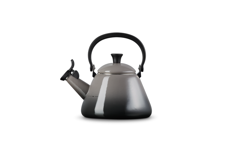 Le Creuset Kone Kettle 1.6L Flint, durable enamel finish, ergonomic handle, available at Keans Claremorris