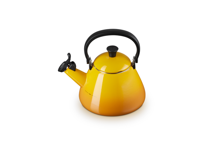 Le Creuset Kone Kettle 1.6L Nectar enamel kettle, durable and stylish, available at Keans Claremorris.