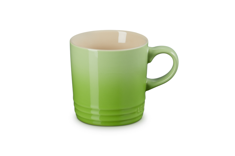 Le Creuset 350ml Kiwi stoneware mug, durable, heat-retentive, scratch-resistant glaze – available at Keans Claremorris.