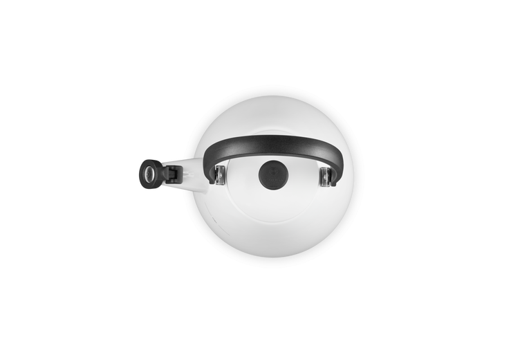 Le Creuset Kone Kettle 1.6L White enamel kettle, durable and stylish, available at Keans Claremorris.