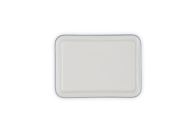 Le Creuset Butter Dish in Chambray blue, durable stoneware, elegant kitchen accessory – available at Keans Claremorris.