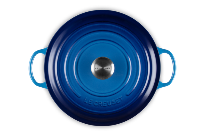 Le Creuset Signature 28cm Azure Soup Pot – Durable Cast Iron Cookware | Keans Claremorris