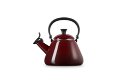 Le Creuset Kone Kettle 1.6L in Garnet red, durable enamel finish, available at Keans Claremorris.