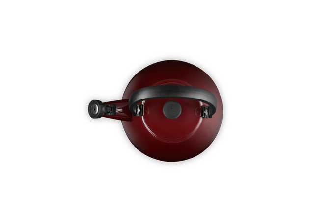 Le Creuset Kone Kettle 1.6L Garnet red enamel, durable stovetop kettle available at Keans Claremorris.