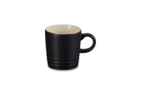Le Creuset 100ml Satin Black Stoneware Espresso Mug, scratch-resistant, durable, dishwasher safe – available at Keans