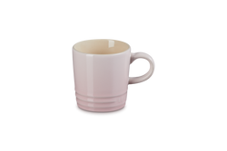 Le Creuset 100ml Shell Pink stoneware espresso mug, scratch-resistant, dishwasher safe, keeps coffee warm – Keans Claremorris