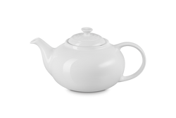 Le Creuset 1.3L white stoneware teapot with drip-resistant spout, ergonomic handle, heat-retentive, dishwasher safe – Keans