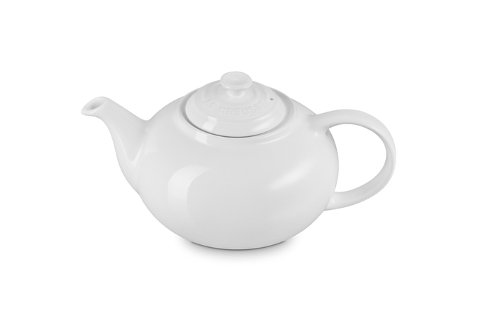 Le Creuset Stoneware Classic Teapot 1.3L White – Durable, elegant design | Available at Keans Claremorris