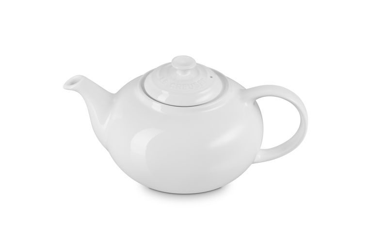 Le Creuset Stoneware Classic Teapot 1.3L White – Durable, elegant design | Available at Keans Claremorris