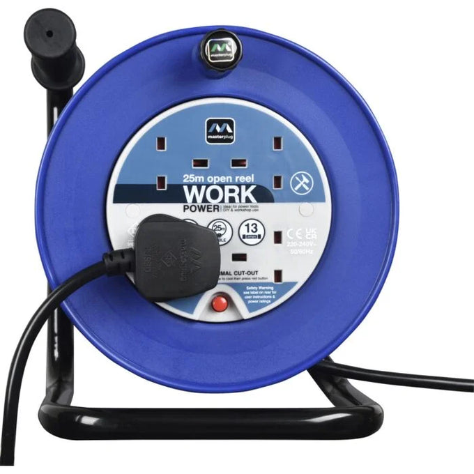 4 Socket 25M 13 Amp Open Reel Blue - Image 2
