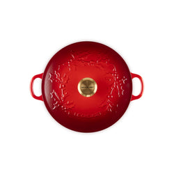 Le Creuset Christmas Soup Pot Holly Cerise