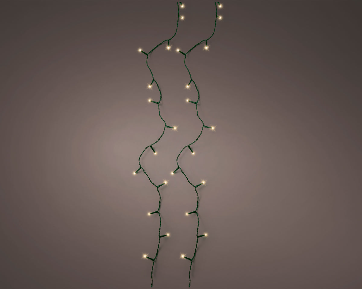 LED Basic Lights 8 Function BO Outdoor, Green Cable/Soft Gold L.1432cm 192l Keans Claremorris
