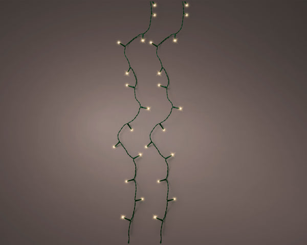 LED Basic Lights 8 Function BO Outdoor, Green Cable/Soft Gold L.1432cm 192l Keans Claremorris