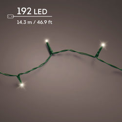 LED Basic Lights 8 Function BO Outdoor, Green Cable/Warm White L.1432cm 192l Keans Claremorris