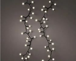 LED Cherry Lights  8 Function Twinkle Effect Outdoor, Black Cable/Warm White L.1100cm 500l Keans Claremorris