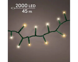 LED Compact Lights 8 Function Twinkle Effect Outdoor, Green Cable/Warm White /Classic Warm L.4500cm 2000l
 Keans Claremorris